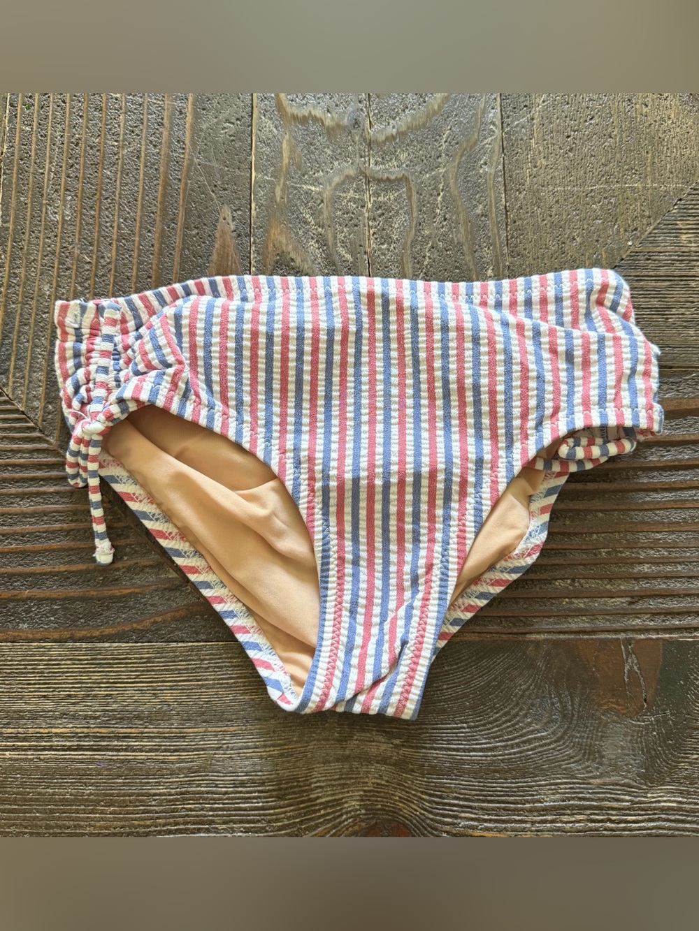 J. Crew Crewcuts Stripe Side Ruched Bikini Swim Bottom XS 4-5